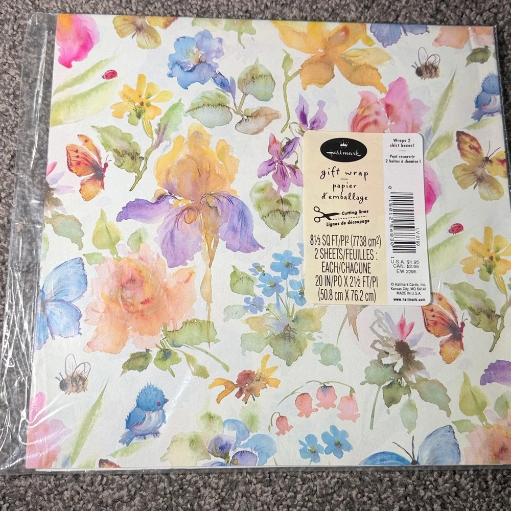 5/$25 VINTAGE Birthday Wrapping Paper Floral Garden